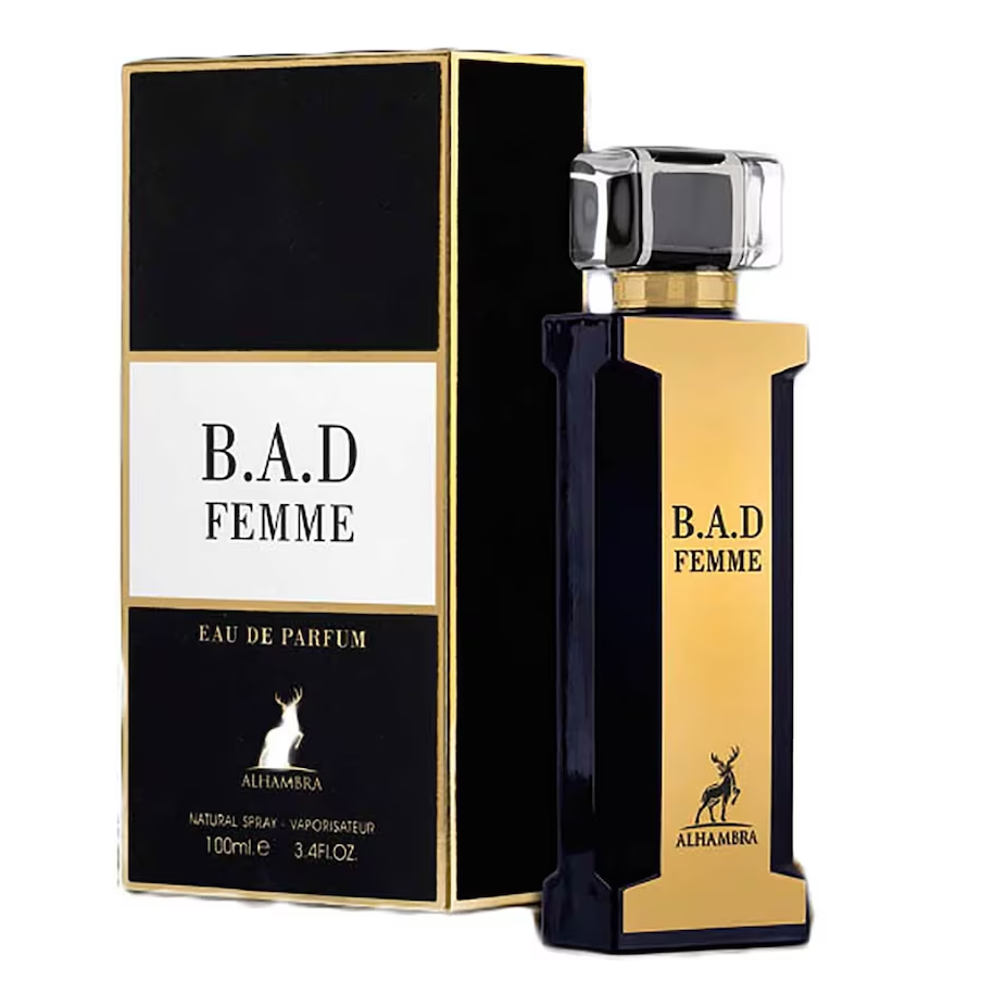 B.A.D Femme by Alhambra 100ml EDP - Perfume NZ is the leading wholesale distributor of brand name perfumes and fragrances in New Zealand.