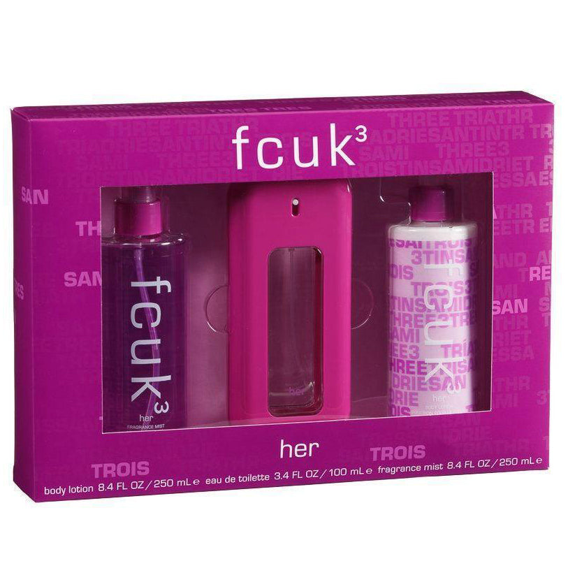 FCUK 3 by French Connection 100ml EDT 3 Piece Gift Set - Perfume NZ is the leading wholesale distributor of brand name perfumes and fragrances in New Zealand.