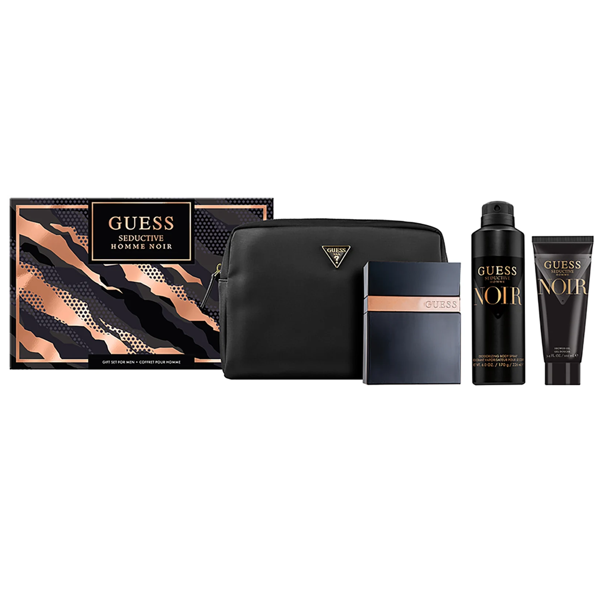 Guess Seductive Noir by Guess 100ml EDT 4 Piece Gift Set - Perfume NZ is the leading wholesale distributor of brand name perfumes and fragrances in New Zealand.