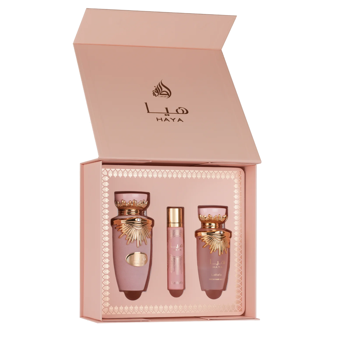 Haya by Lattafa 100ml EDP 3 Piece Gift Set - Perfume NZ is the leading wholesale distributor of brand name perfumes and fragrances in New Zealand.