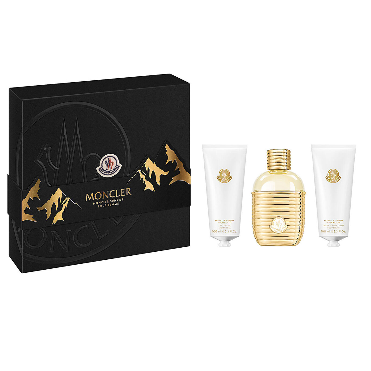 Moncler Sunrise Pour Femme 100ml EDP 3 Piece Gift Set - Perfume NZ is the leading wholesale distributor of brand name perfumes and fragrances in New Zealand.