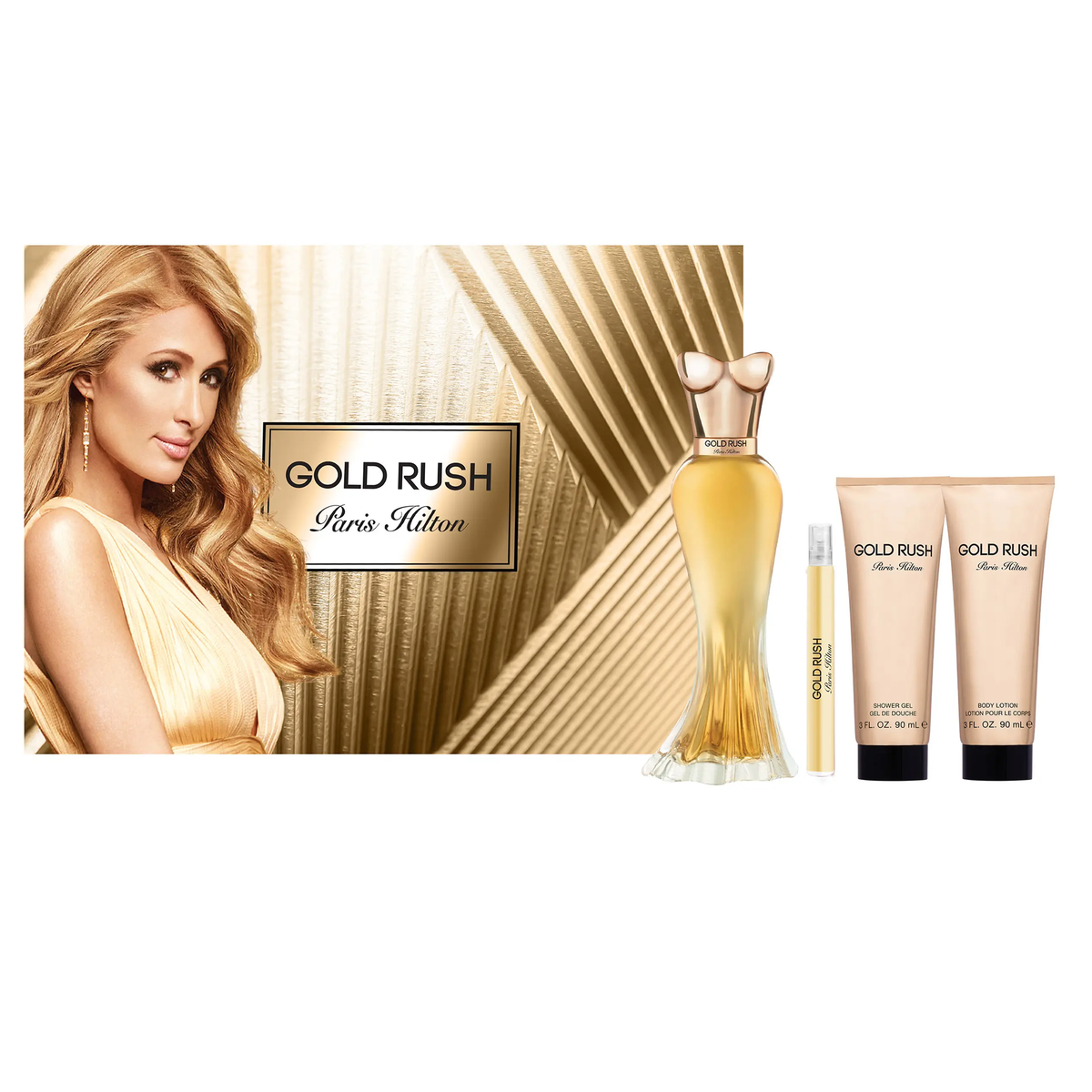 Gold Rush by Paris Hilton 100ml EDP 4 Piece Gift Set - Perfume NZ is the leading wholesale distributor of brand name perfumes and fragrances in New Zealand.