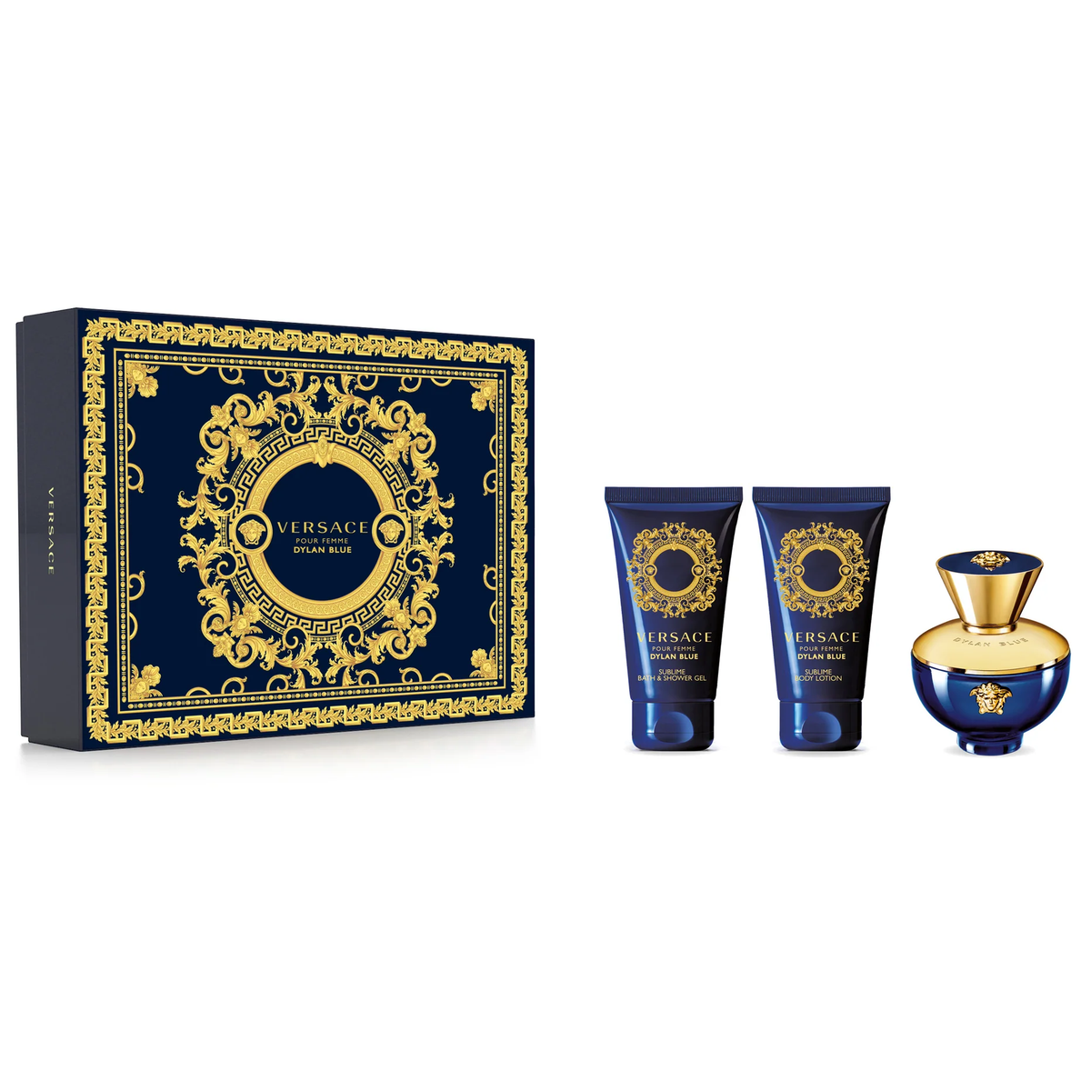 Dylan Blue Pour Femme by Versace 50ml EDP 3pc Gift Set - Perfume NZ is the leading wholesale distributor of brand name perfumes and fragrances in New Zealand.